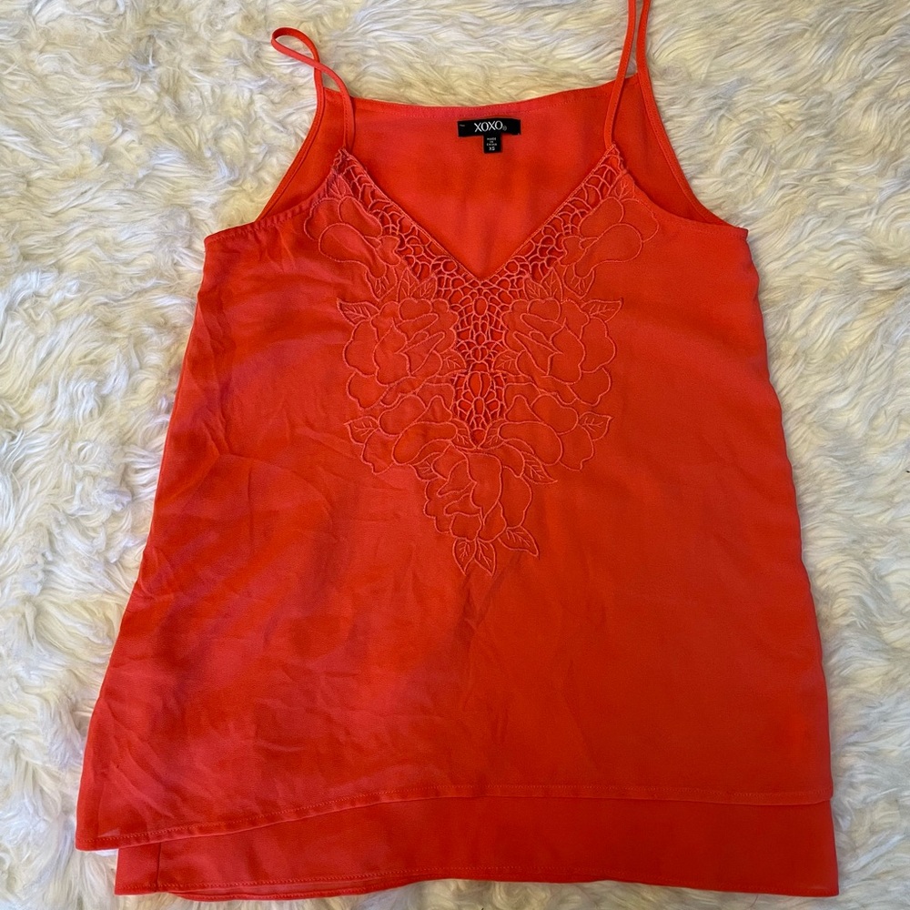 XOXO bright orange tank top